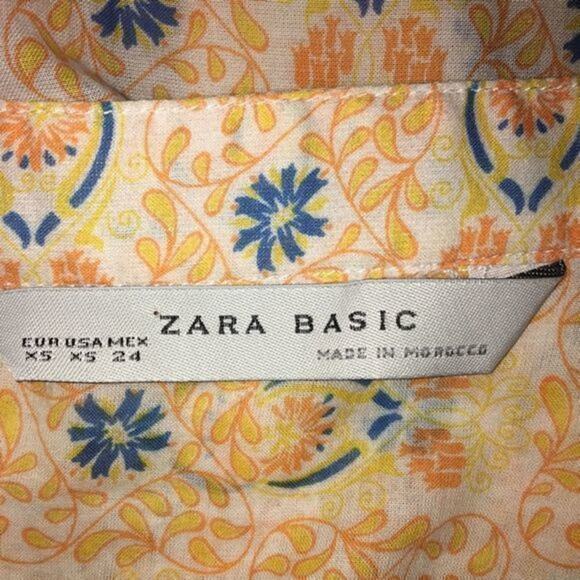 Zara Floral Drawstring Boho Dress Size XS - Picture 7 of 7